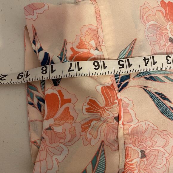 Sejour 3X Pink Sheer Floral Blouse Scoop Neck 3/4 Sleeve Church Work Teacher - Picture 3 of 10